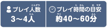 プレイ人数3～4人　プレイ時間の目安約40～60分